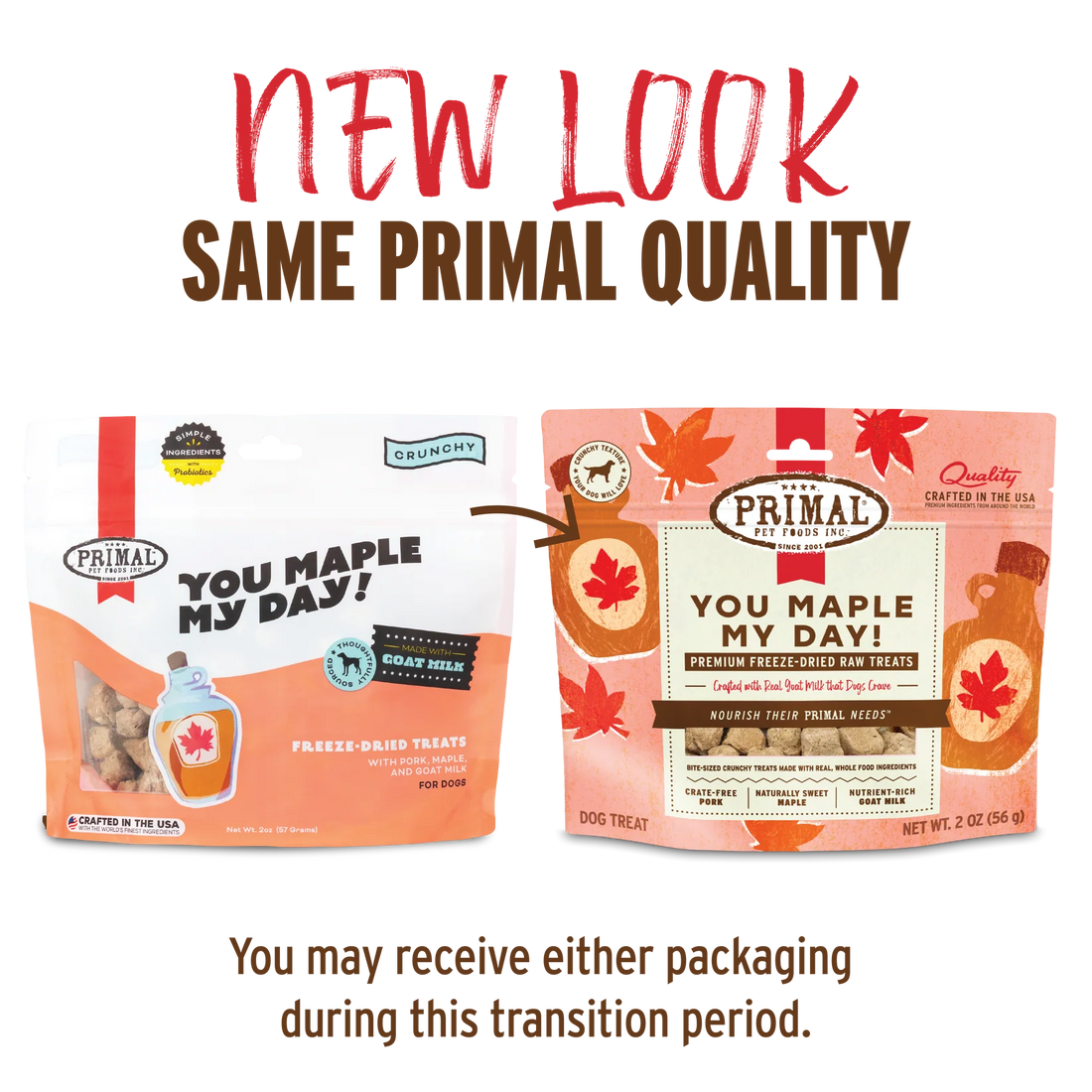 【PRIMAL】Dog - Freeze-Dried Treats - You Maple My Day - Pork, Maple, Goat Milk