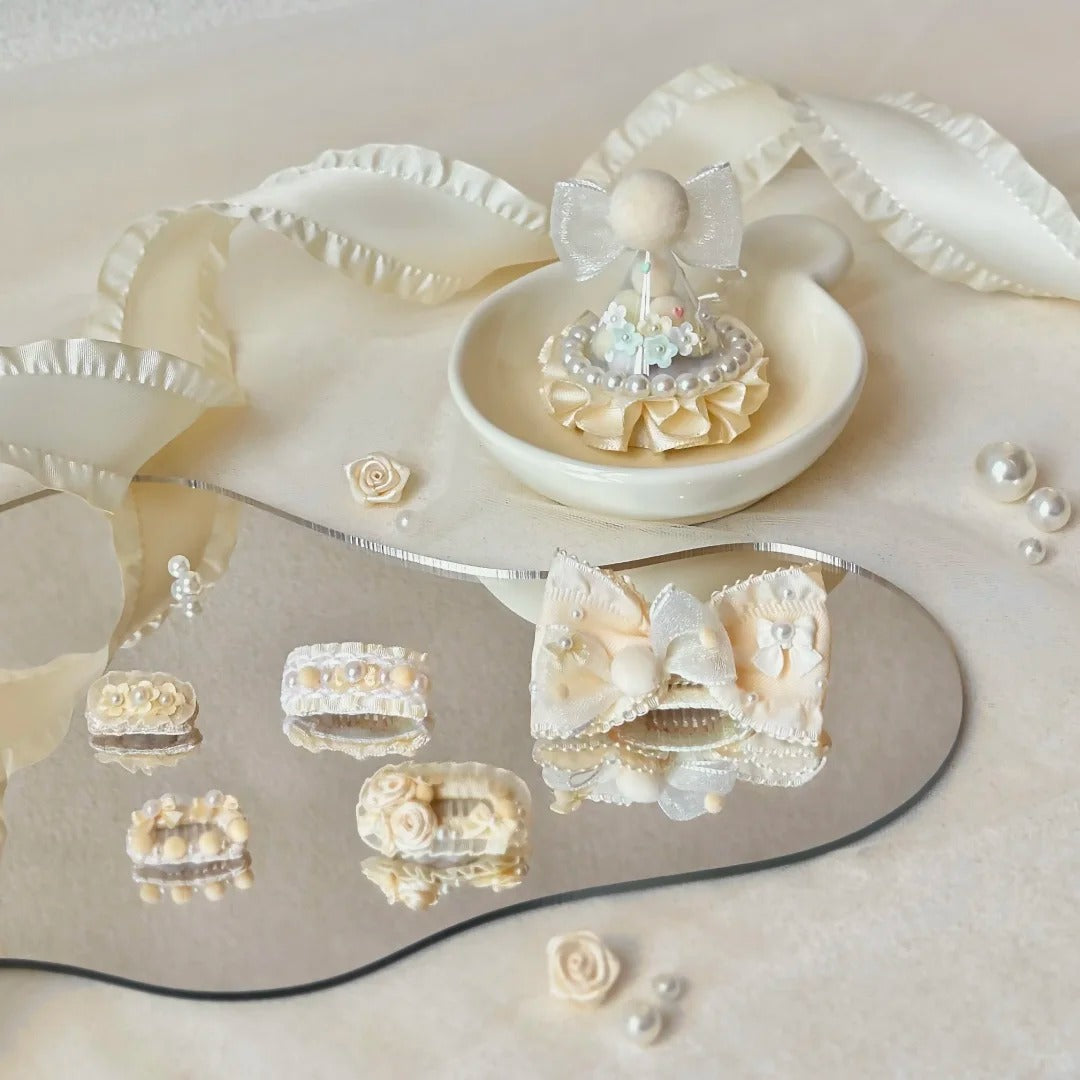 Cream Puff Pet Hair Clip Set