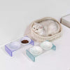 Twin Ceramic Pet Bowl with Acrylic Tall Stack