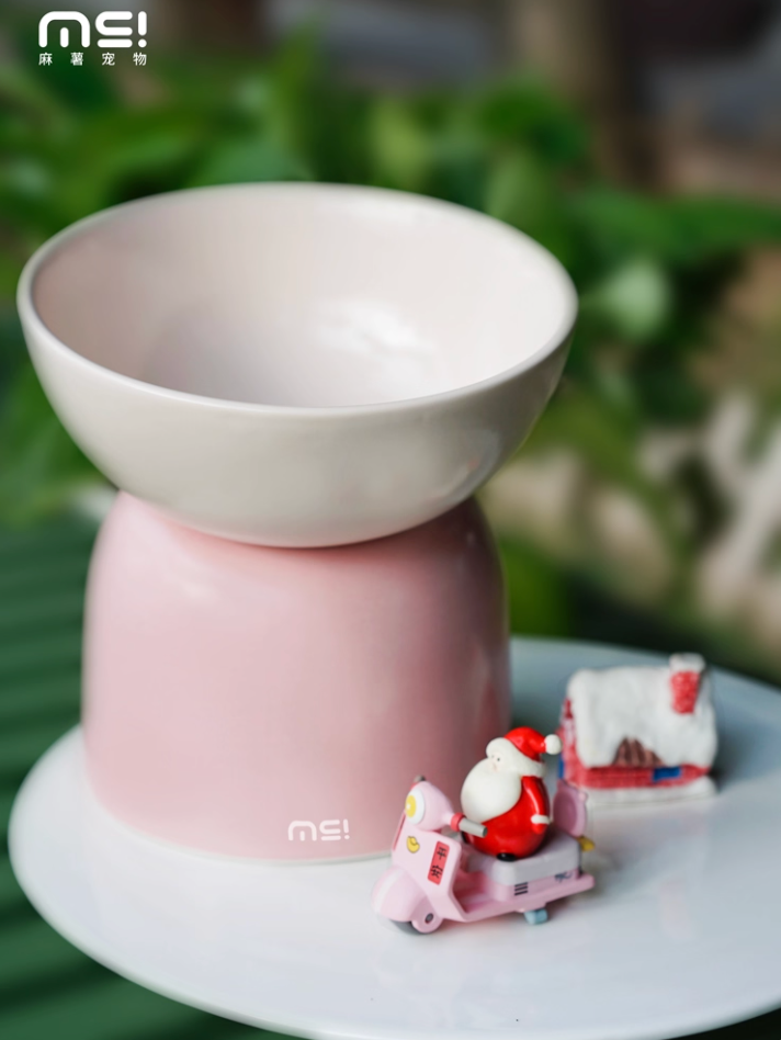 【Makesure】Tall Cat Two Use Tilting Bowl