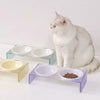 Twin Ceramic Pet Bowl with Acrylic Tall Stack