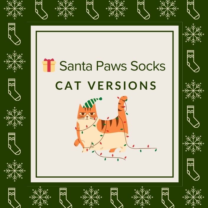 Santa Paws Socks - Cat Versions