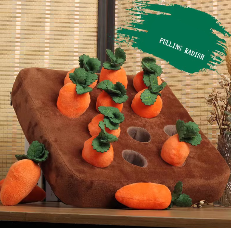 “Pull the Radish” Plush Toy – Interactive Chew & Sniff Mat for Pet