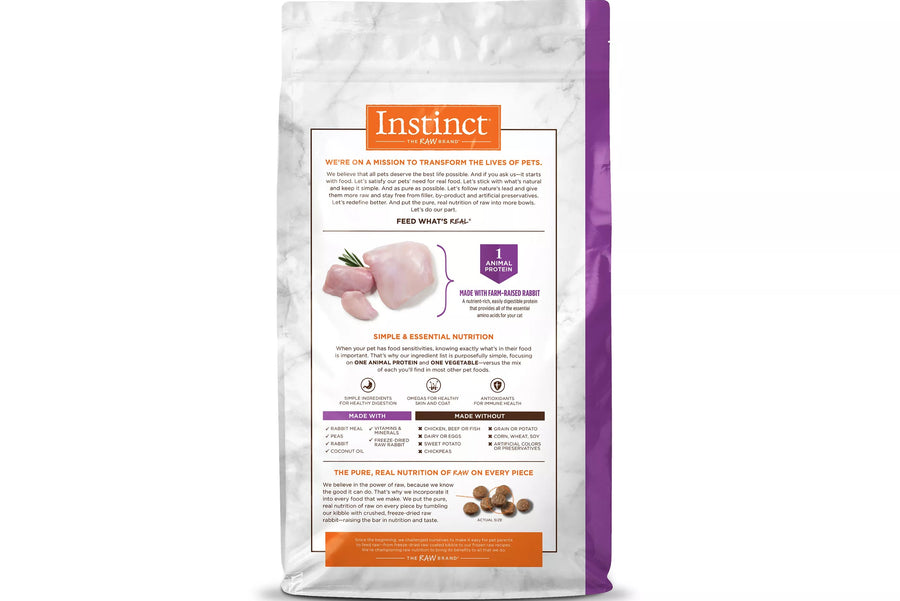 【INSTINCT】Limited Ingredient Diet Gain Free Dry Food with Rabbit - Cats - 10lbs