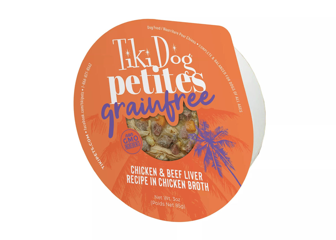 【Tiki Dog】Petites - Chicken & Beef Liver Recipe in Chicken Broth - 3oz Cup & Pack of 4