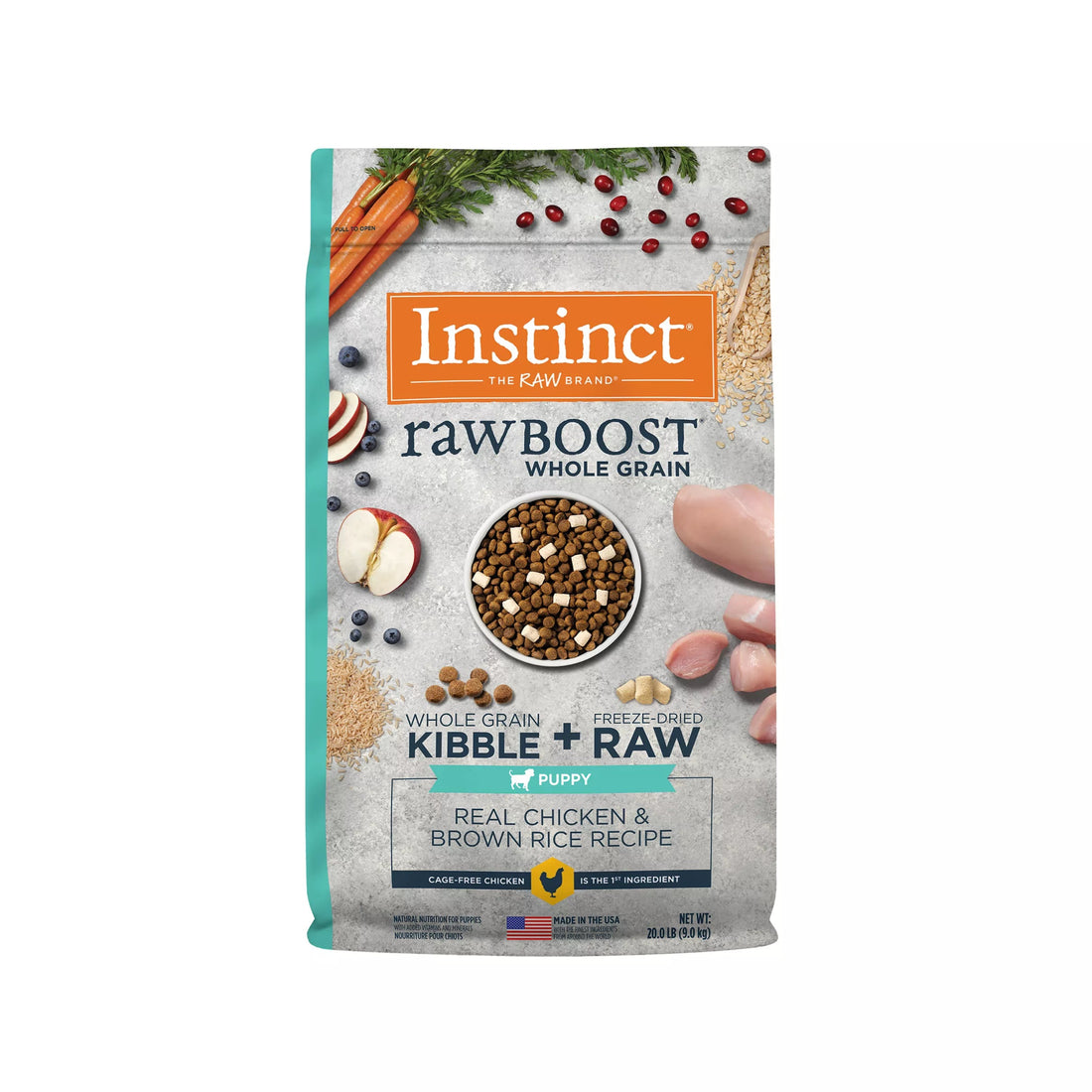 【INSTINCT - PUPPY DOG】Raw Boost Whole Grain Real Chicken Brown Rice - 3.5lb