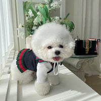 Chic Cozy Knit Bow Dress Gucci Style