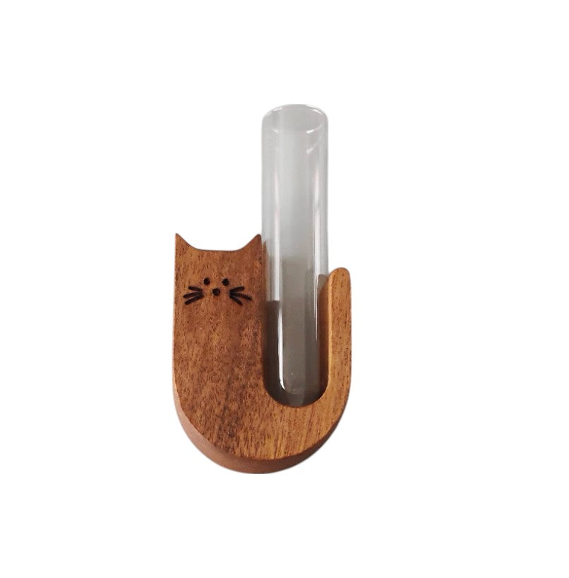 Cute Wooden Cat Hair & Whisker Keepsake Bottle Fridge Magnet