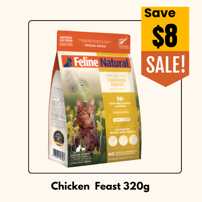 【April Special：$ 8 off】 Feline Natural Cat Freeze Dried Food 320g