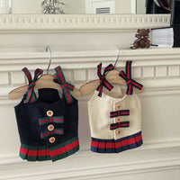 Chic Cozy Knit Bow Dress Gucci Style