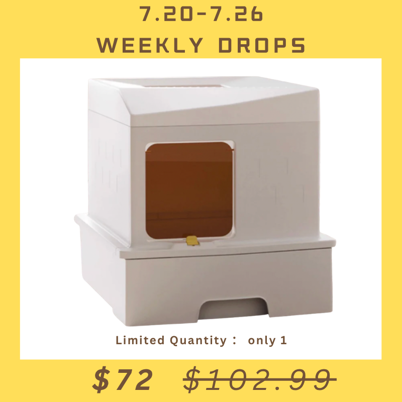 【Weekly Drops】Top-Entry Enclosed Cat Litter Box – Odor Control & Splash-Proof