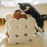 【Zeze】Cookie PawPal Scratch 'n' Nap Ball – No-Shed, No-Mess Fun!