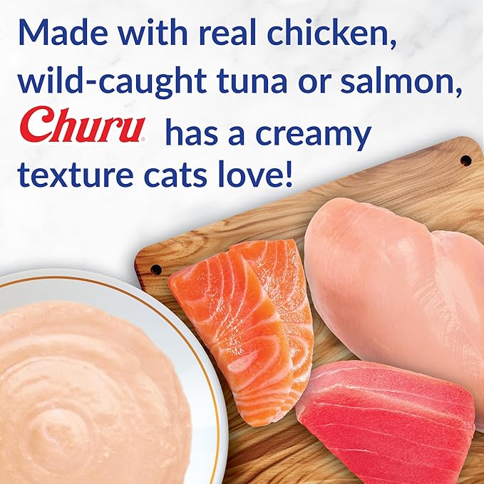 【INABA】Churu Purées Cat Treat - Tuna Variety - 100 Tubes - 50oz / 1400g