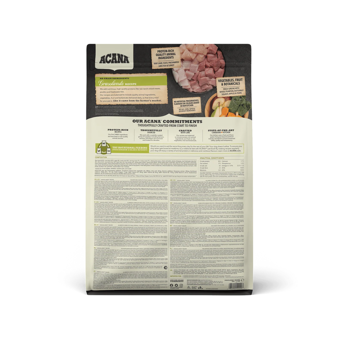 【Acana】Dog Dry Food- Highest Protein Grasslands - 11.4kg