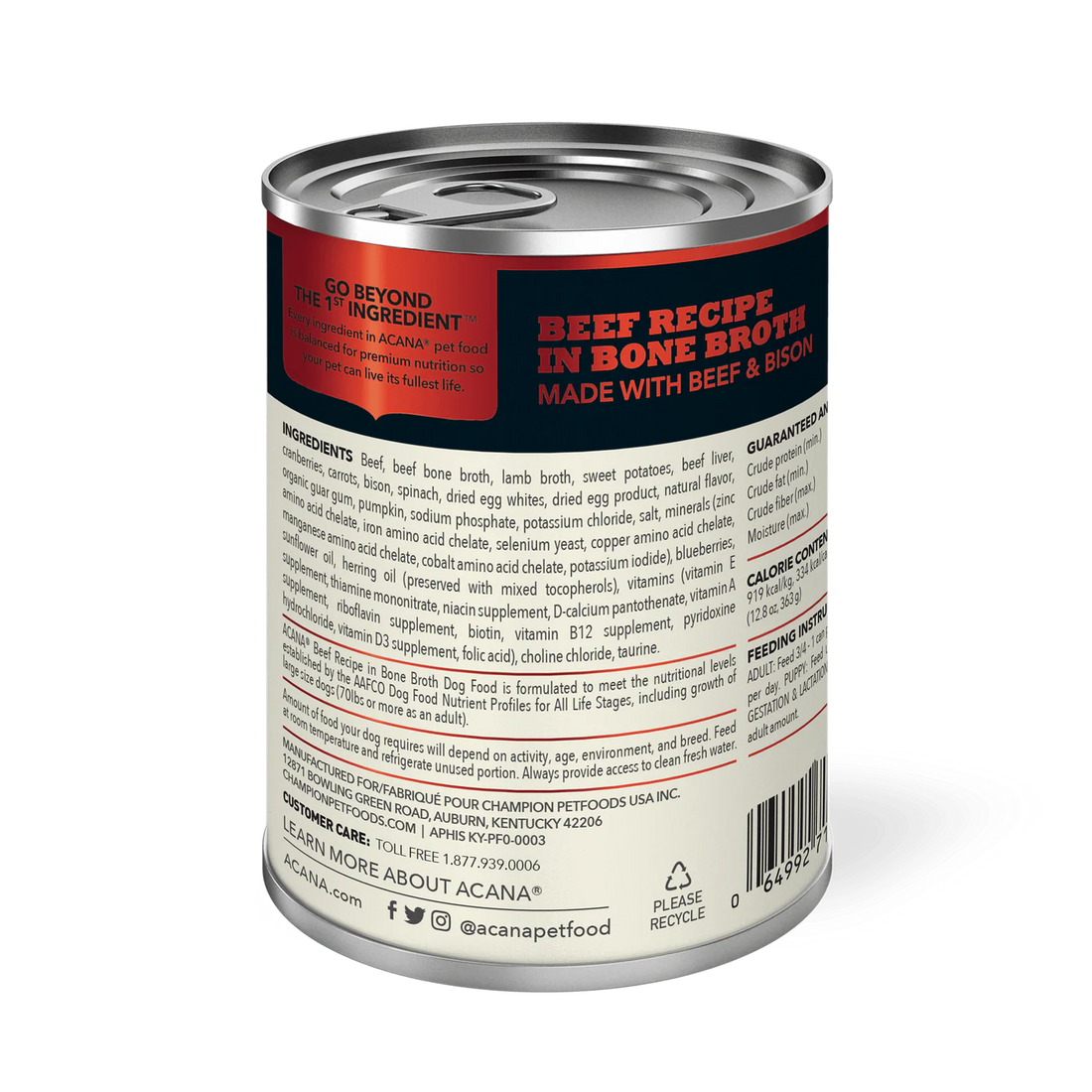 【Acana】Dog Premium Chunks - Beef Recipe in Bone Broth - 363g