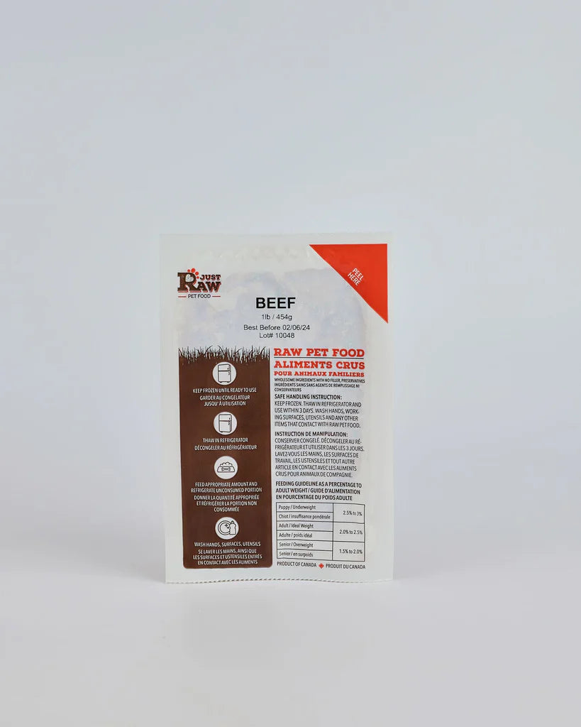 【Just Raw】Raw Cat & Dog Food - Beef - 0.5lb / 227g