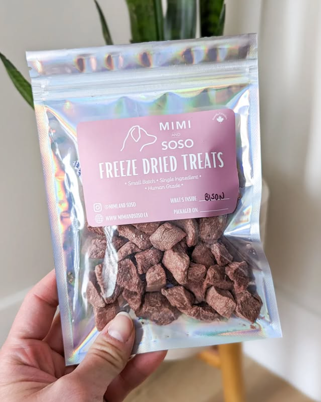 【Mimi & Soso】Dogs & Cats - Freeze Dried Treats - Bison Meatballs - 50g