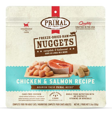 【PRIMAL】Cat - Freeze-Dried Nuggets - Chicken & Salmon - 5.5oz & 14oz