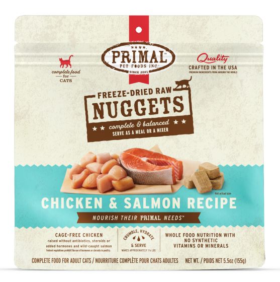 【PRIMAL】Cat - Freeze-Dried Nuggets - Chicken & Salmon - 5.5oz & 14oz