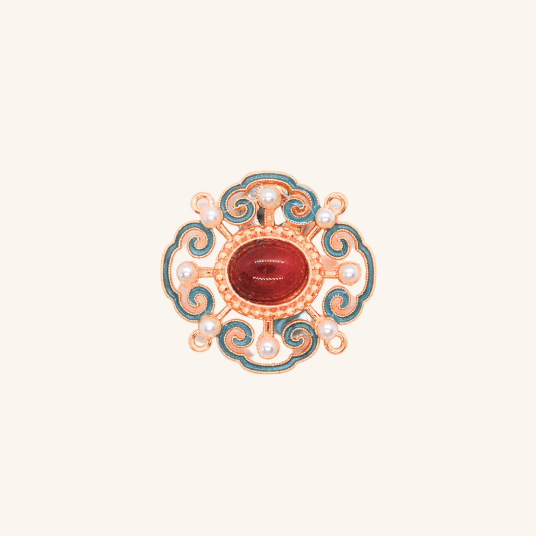 【Mori Cat】Pet Collar With Cultural Ornament Gem – Auspicious Clouds