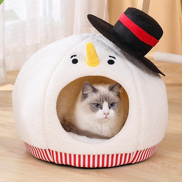 Christmas Snowman Warm Comfy Bed