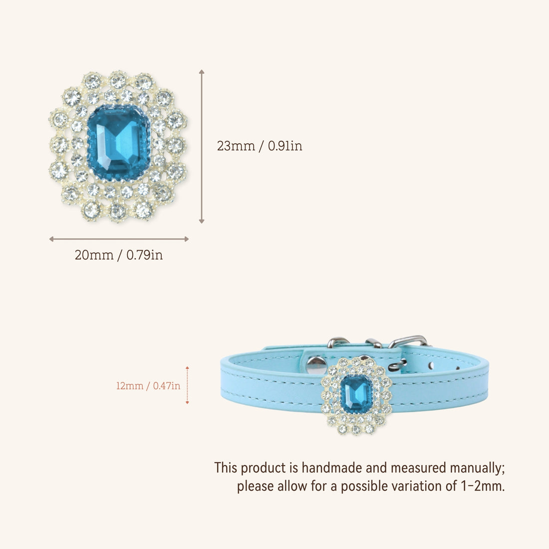 【Mori Cat】Luxury Cat Collar with Interchangeable Gem Charms-Blue