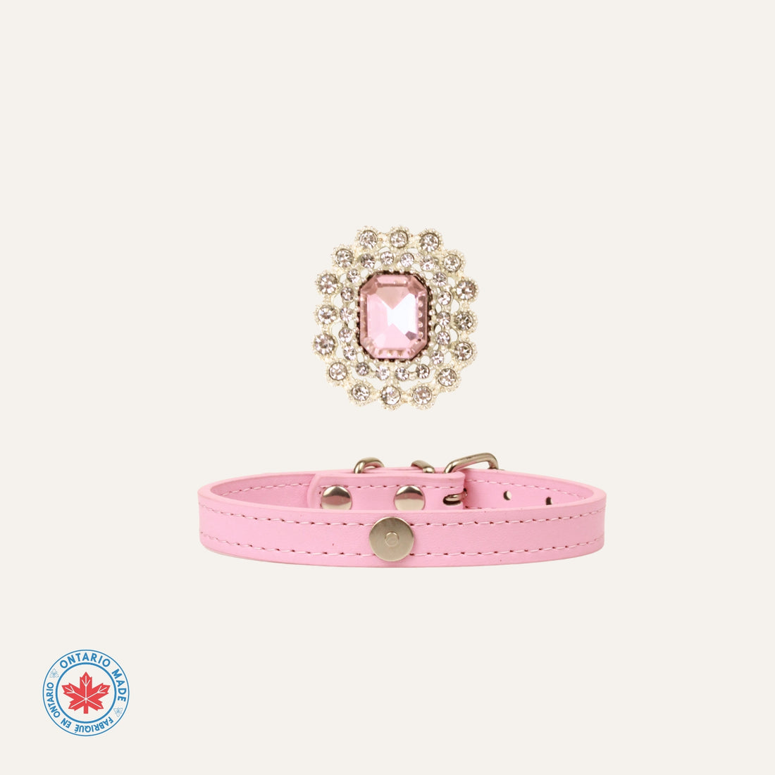 【Mori Cat】Luxury Cat Collar with Interchangeable Gem Charms-Pink