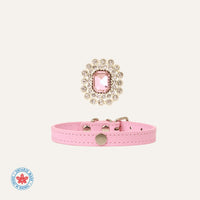 【Mori Cat】Luxury Cat Collar with Interchangeable Gem Charms-Pink
