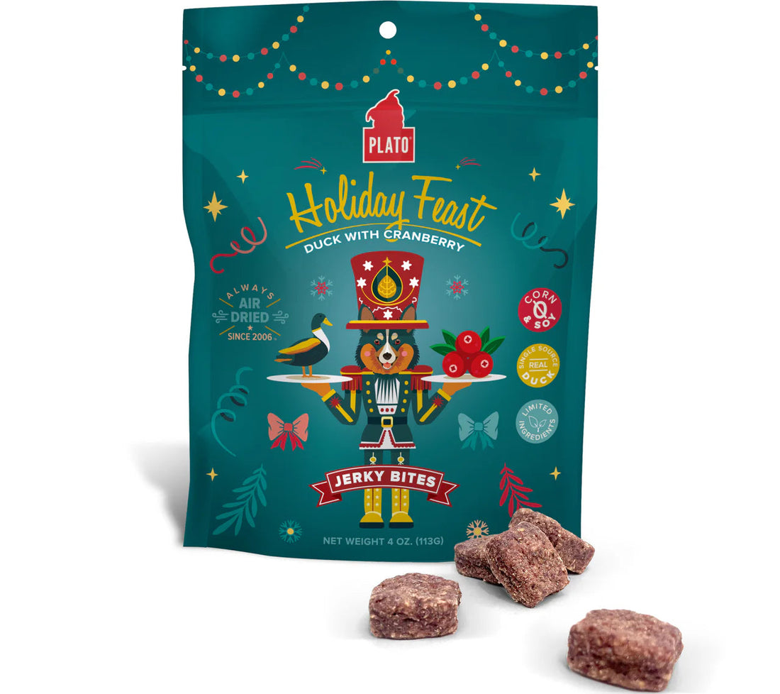 【Plato Pet Treats】Dog Treats -  Holiday Feast - Duck and Cranberry 4oz