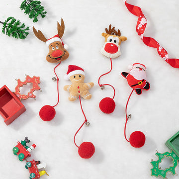 圣诞铃铛毛绒球猫薄荷玩具