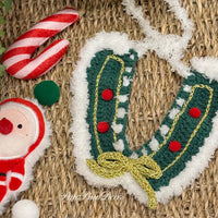 【Purrfect Handcrafts】Christmas Green Velvet Gold Bow Pet Bib