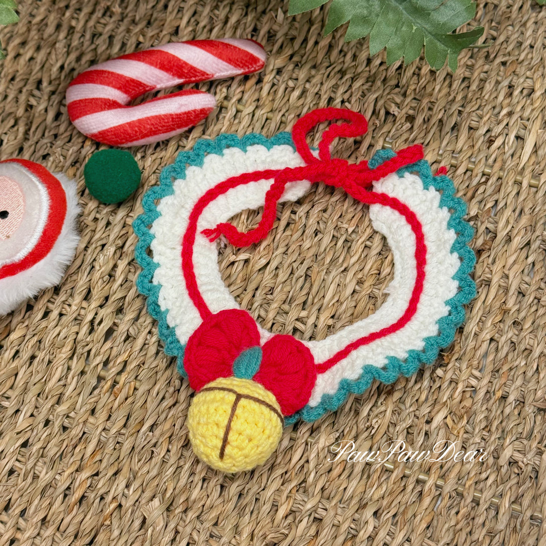 【Purrfect Handcrafts】Christmas Jingle Bell Bowtie Pet Bib