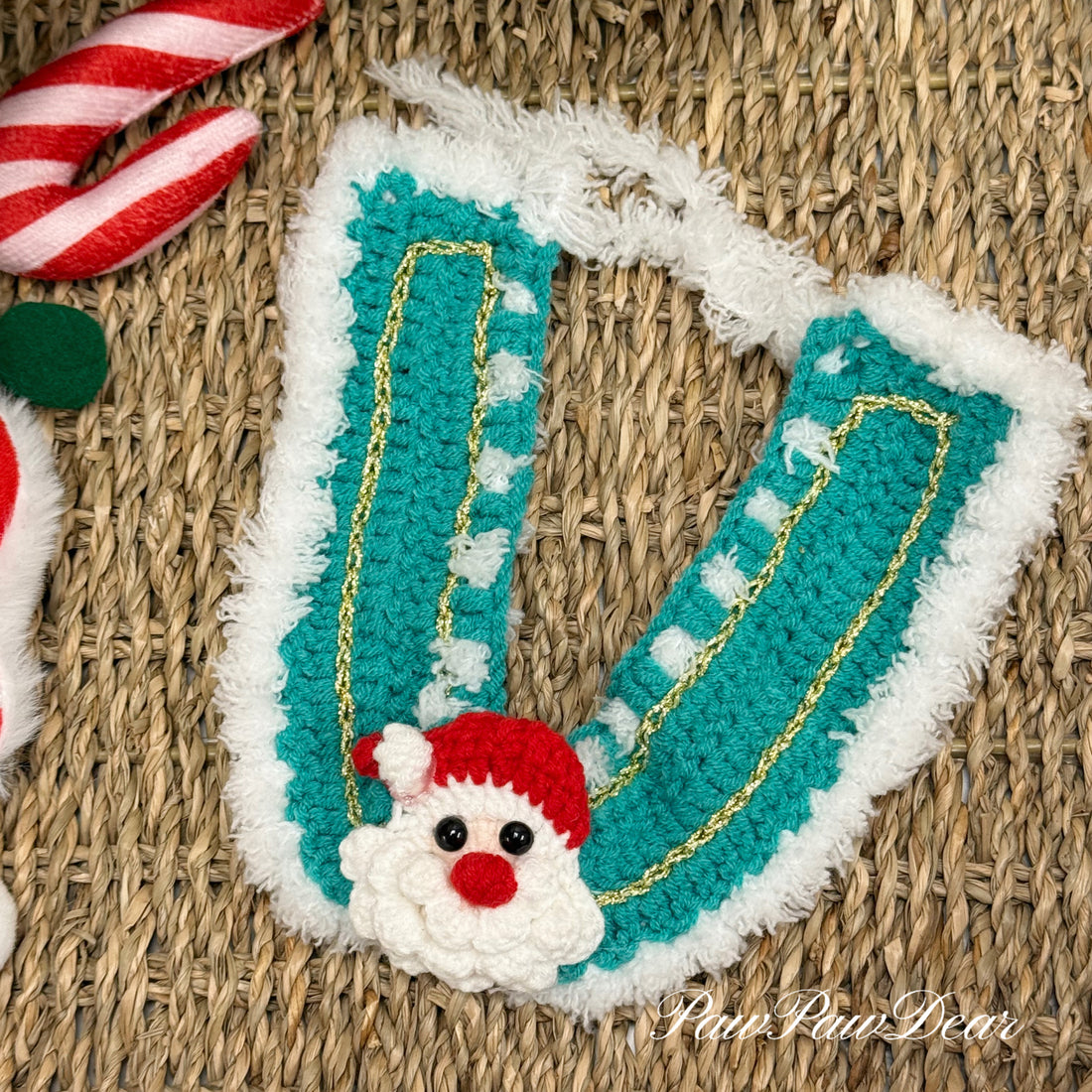 【Purrfect Handcrafts】Christmas Snowy Blue Santa Pet Bib