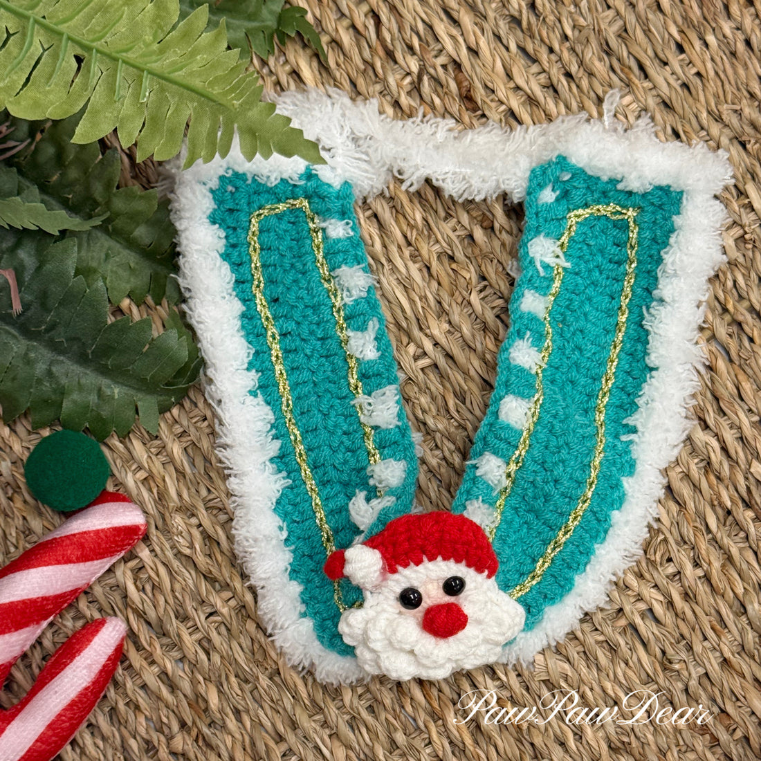 【Purrfect Handcrafts】Christmas Snowy Blue Santa Pet Bib