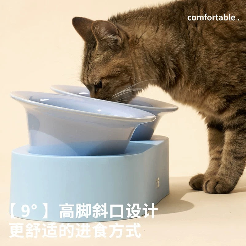 【Makesure】Cute Elevated Ceramic Pet Bowl