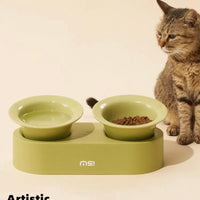 【Makesure】Cute Elevated Ceramic Pet Bowl