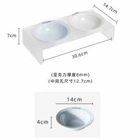 Twin Ceramic Pet Bowl with Acrylic Tall Stack