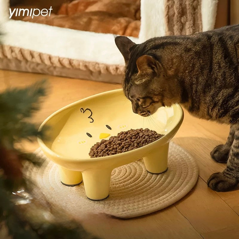 【YimiPet】Chinese Zodiac Ceramic Pet Bowl – Glossy Bobo Chicken