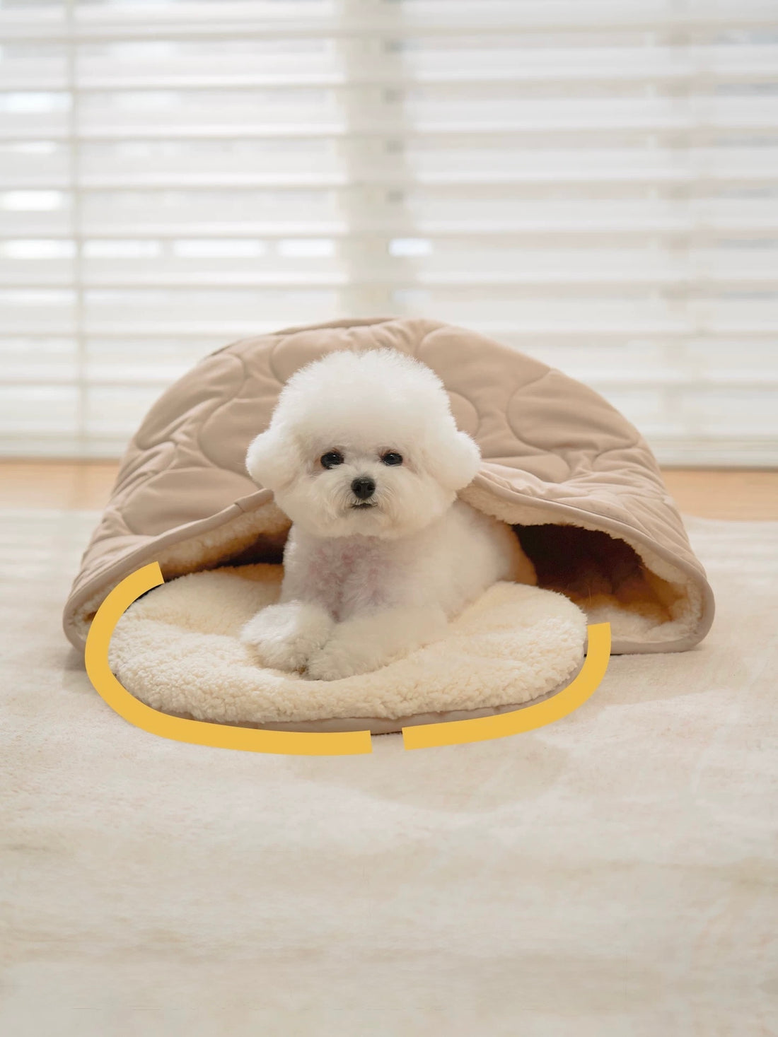 【ROOOFUFU】Convertible Cat Bed & Nest Set – Almond Milk White