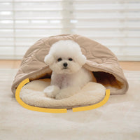 【ROOOFUFU】Convertible Cat Bed & Nest Set – Almond Milk White