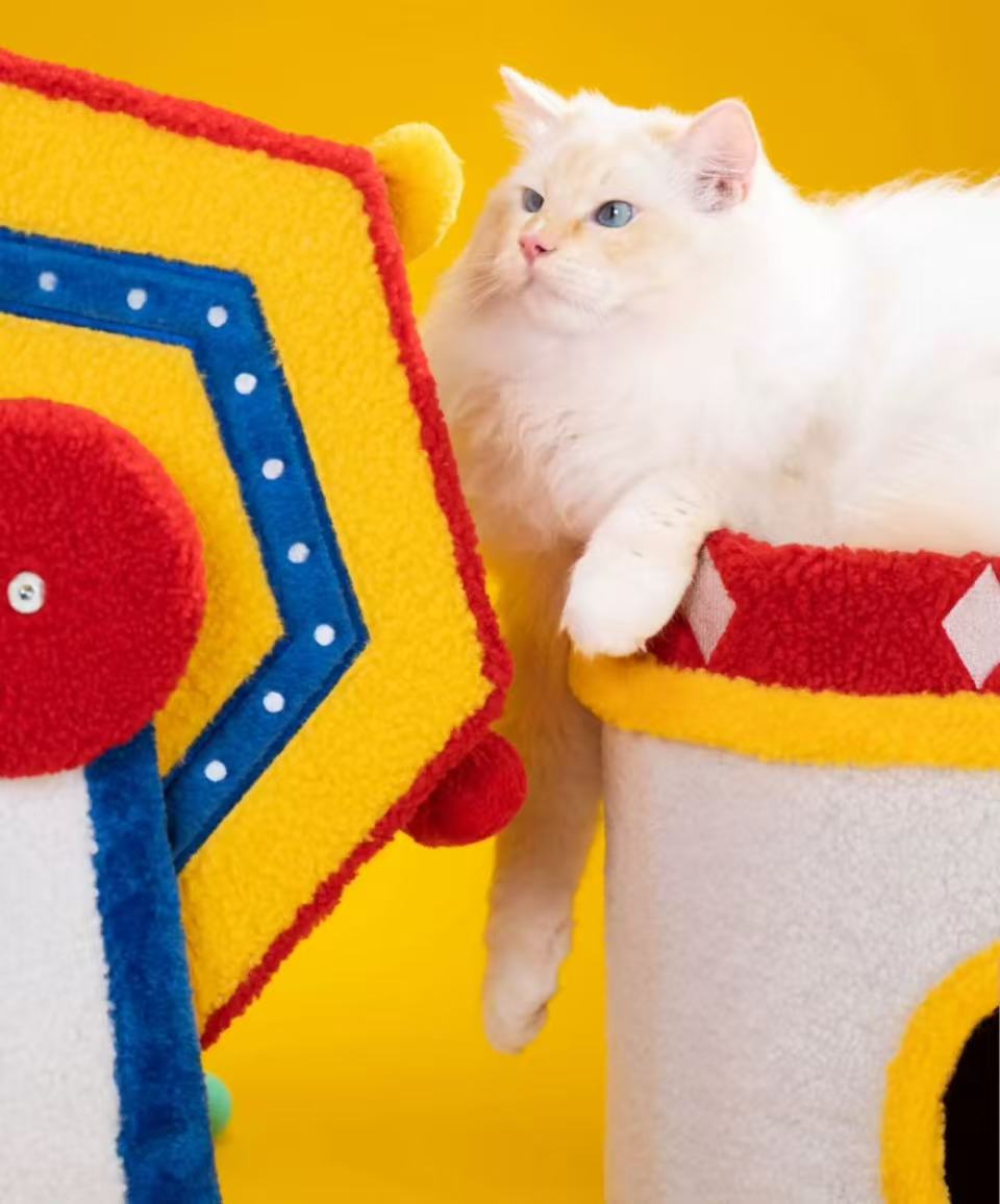 【PETSVILLE】Ferris Wheel Rocking Cat Scratcher Post