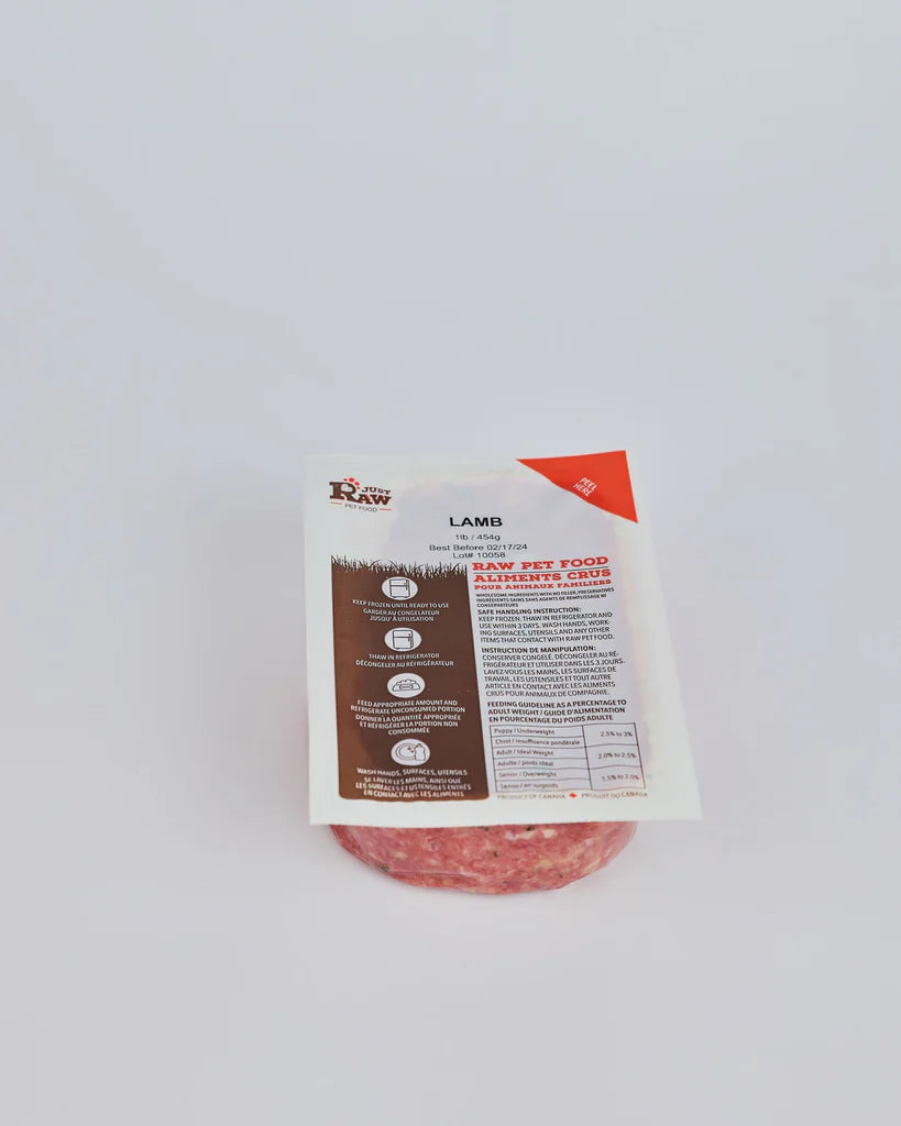 【Just Raw】Raw Cat & Dog Food - Lamb - 0.5lb / 227g