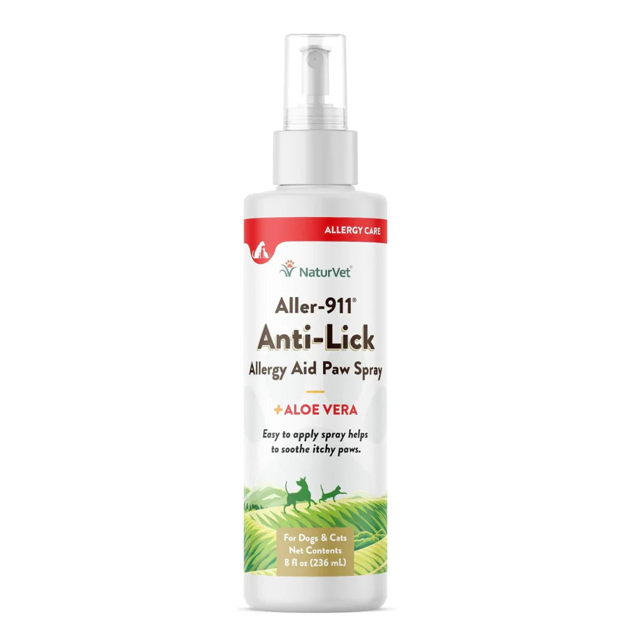 【NATURVET】Dogs & Cats - NaturVet Aller-911 Anti-Lick - Allergy Aid Paw Spray - 8 fl.oz
