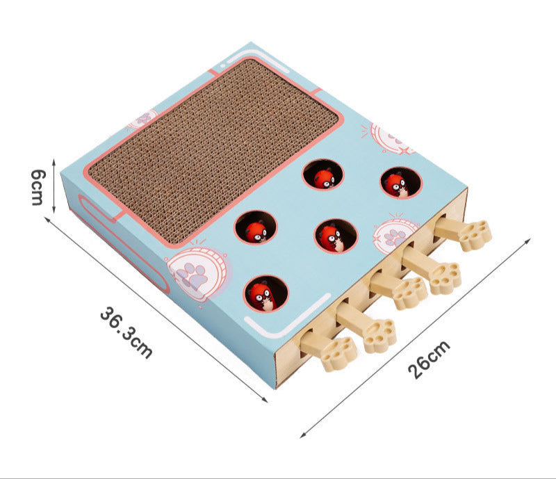 Meow Fairy Solid Wood Whack-a-Mole Toy for Cats – Corrugated Cardboard Cat Scratcher