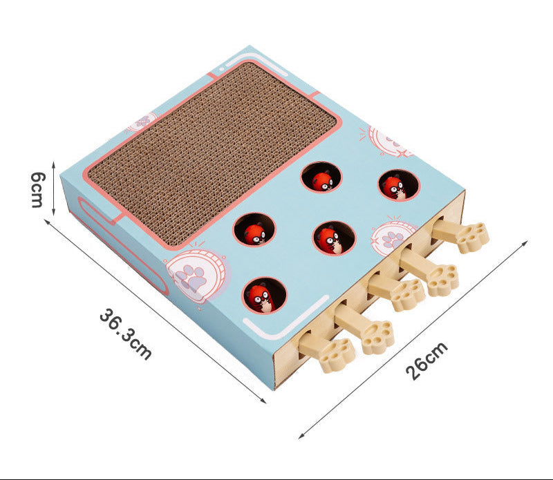 Meow Fairy Solid Wood Whack-a-Mole Toy for Cats – Corrugated Cardboard Cat Scratcher