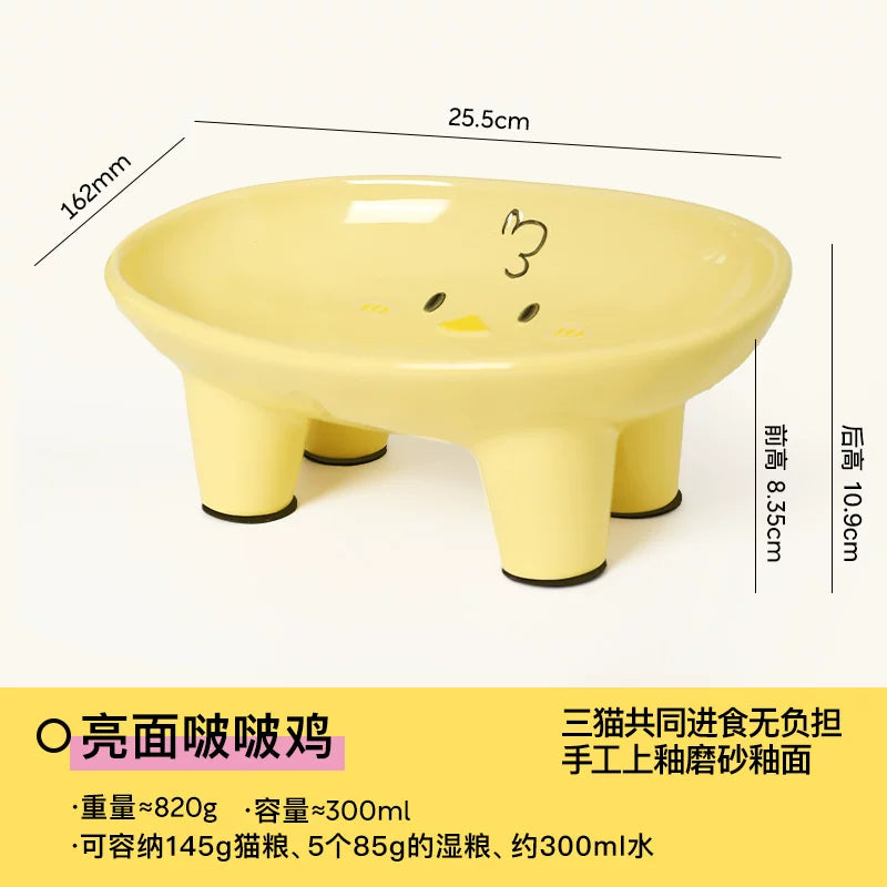 【YimiPet】Chinese Zodiac Ceramic Pet Bowl – Glossy Bobo Chicken