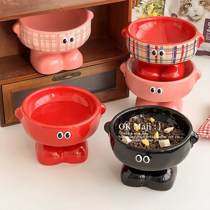 Lil Monster - Ceramic Bowl, Elevated Pet Water and Food Bowl