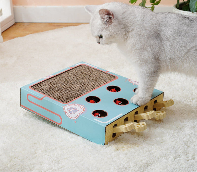 Meow Fairy Solid Wood Whack-a-Mole Toy for Cats – Corrugated Cardboard Cat Scratcher