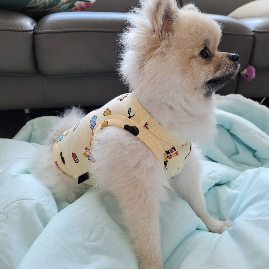 Adorable Spring Custard Vest – Comfy Cotton Pet Loungewear 😊🐶🌸