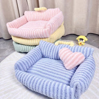 Soft Fur Sofa Bed with Heart Pillow